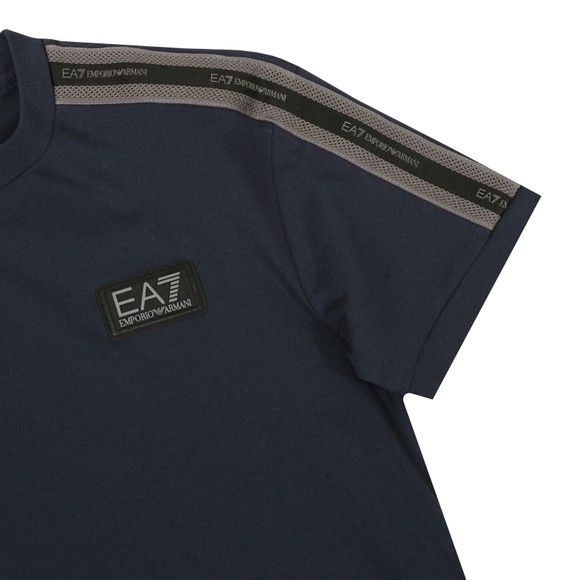 EA7 Emporio Armani Boys Blue Stripe Tape T Shirt
