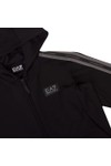 EA7 Emporio Armani Boys Black Stripe Tape Full Zip Hoody