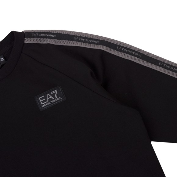 EA7 Emporio Armani Boys Black Stripe Tape Crew Sweatshirt main image