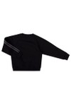 EA7 Emporio Armani Boys Black Stripe Tape Crew Sweatshirt