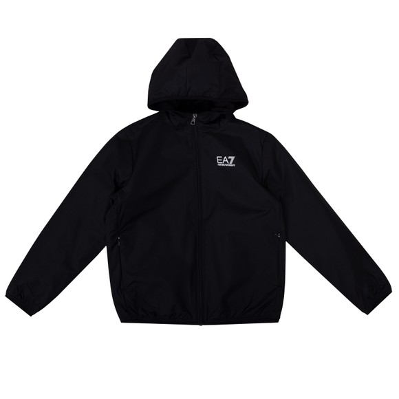 EA7 Emporio Armani Boys Black Hooded Bomber Jacket