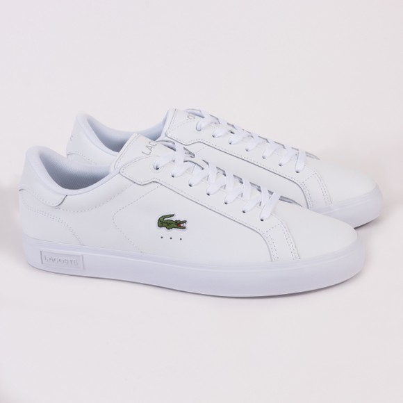 Lacoste Mens White Powercourt Leather Trainer #2