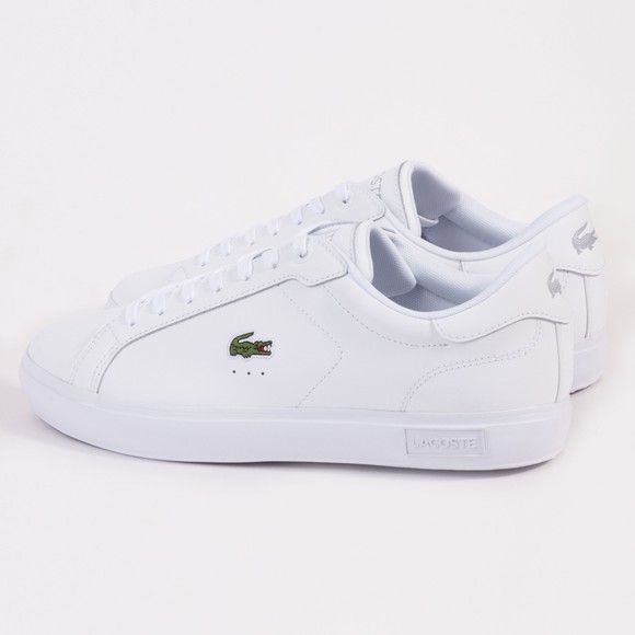 Lacoste Mens White Powercourt Leather Trainer #3