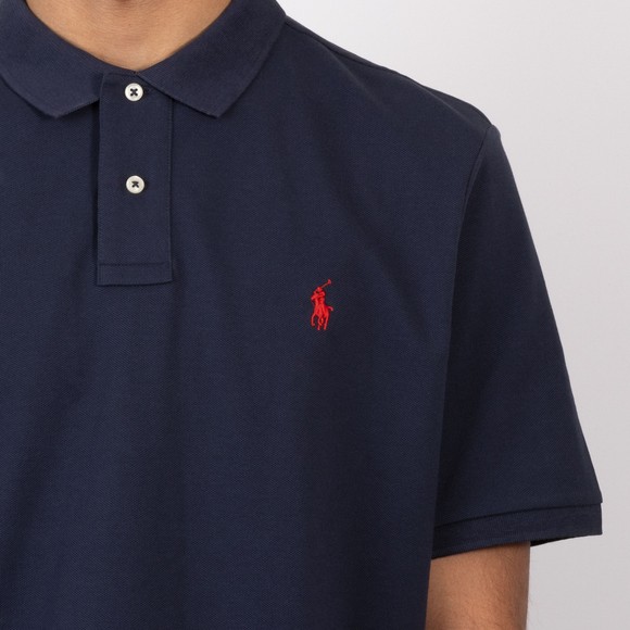 Polo Ralph Lauren Mens Blue Classic Fit Iconic Mesh Polo Shirt #3