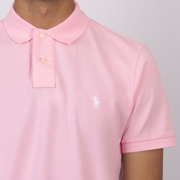Polo Ralph Lauren Mens Pink Classic Fit Iconic Mesh Polo Shirt #3