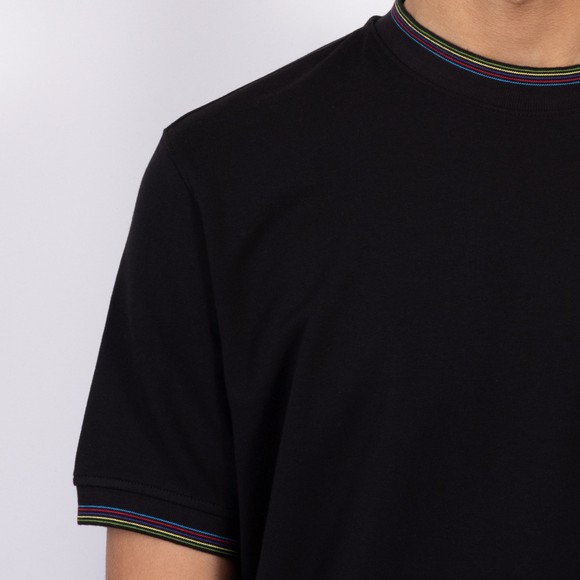 PS Paul Smith Mens Black Stripe Collar T-Shirt #3