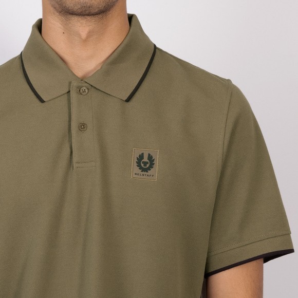 Belstaff Mens Green Tipped Polo Shirt #3