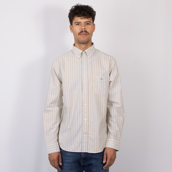 Gant Mens Beige Classic Striped Oxford Shirt main image