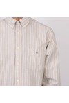 Gant Mens Beige Classic Striped Oxford Shirt