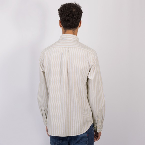 Gant Mens Beige Classic Striped Oxford Shirt main image