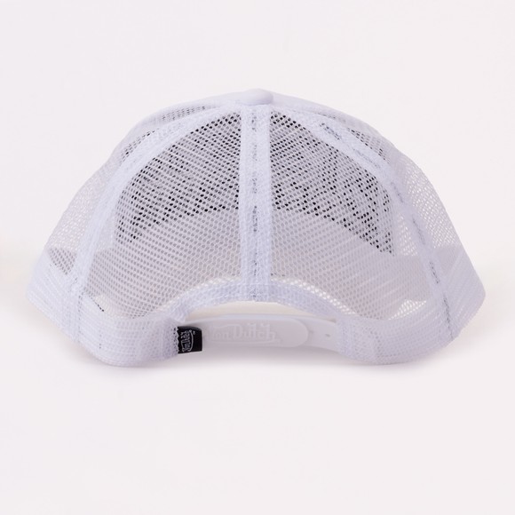 Von Dutch Mens White Velvet/Mesh Trucker Cap With Patch #3