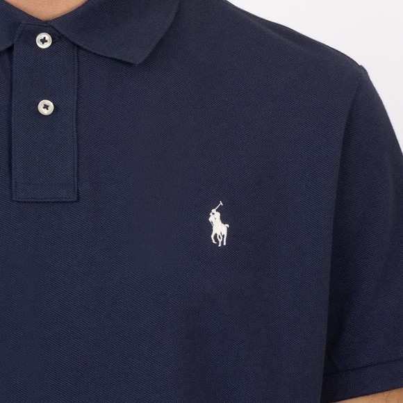 Polo Ralph Lauren Mens Blue Custom Slim Fit Short Sleeve Polo Shirt #2