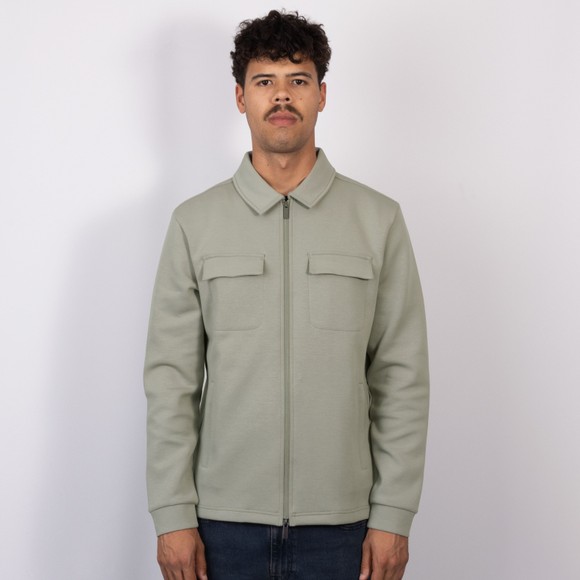 Thomas Maine Mens Green Zip Jersey Overshirt main image