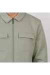 Thomas Maine Mens Green Zip Jersey Overshirt