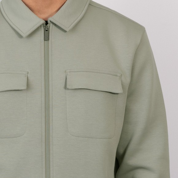 Thomas Maine Mens Green Zip Jersey Overshirt main image