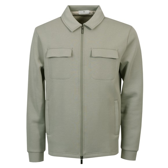 Thomas Maine Mens Green Zip Jersey Overshirt main image