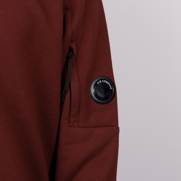 C.P. Company Mens Red Diagonal Raised Fleece Lens Crew Neck Sweatshirt #3
