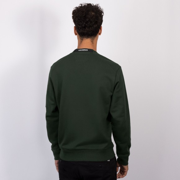 C.P. Company Mens Green Diagonal Raised Fleece Lens Crew Neck Sweatshirt #4