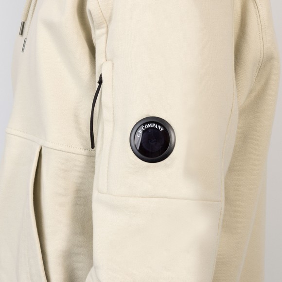 C.P. Company Mens Grey Diagonal Raised Fleece Hooded Lens Sweatshirt #3
