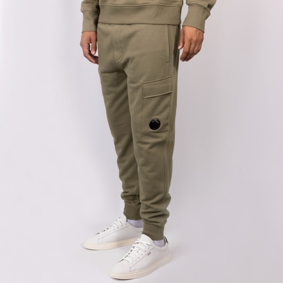 C.P. Company Mens Beige Diagonal Raised Fleece Cargo Lens Sweatpants #3