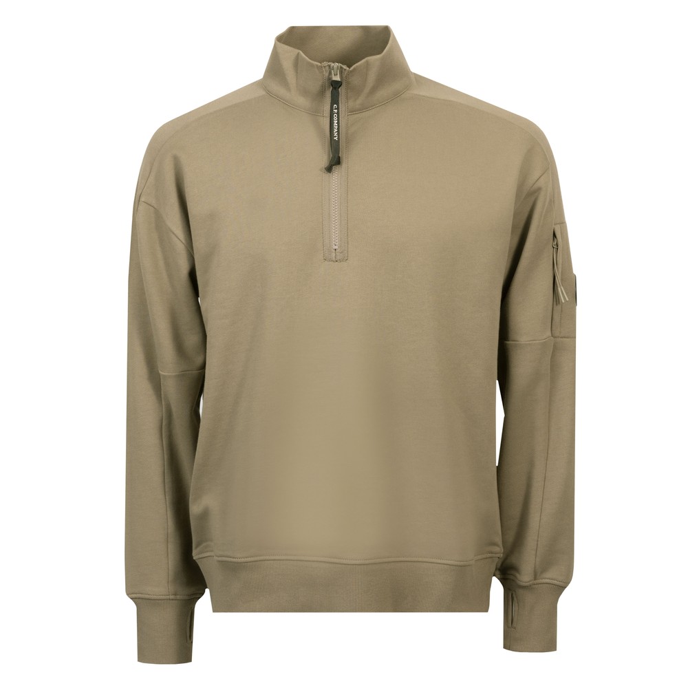 C.P. Company Diagonal Raised Fleece Half Zip Lens Sweatshirt, view 1