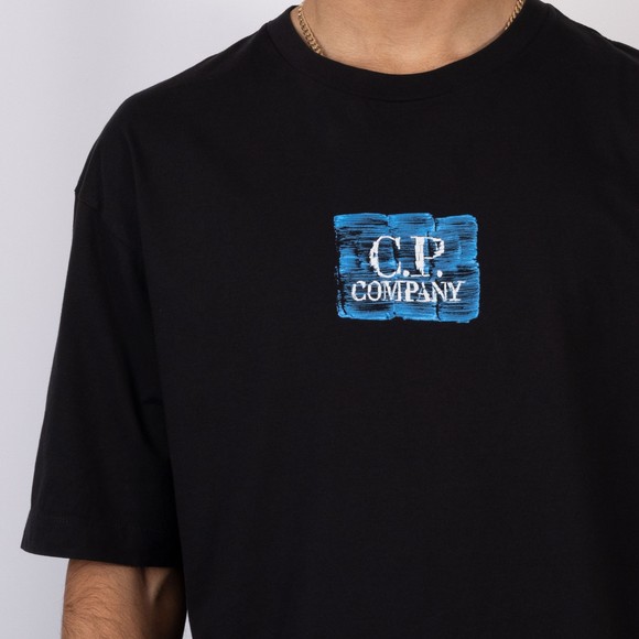 C.P. Company Mens Black Back Logo T Shirt #3