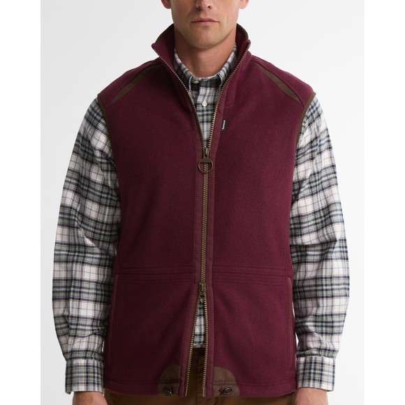 Barbour Countrywear Mens Red Langdale Fleece Gilet #3