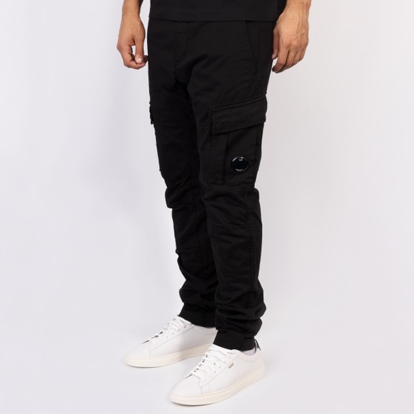 C.P. Company Mens Black Stretch Sateen Ergonomic Cargo Pants #3