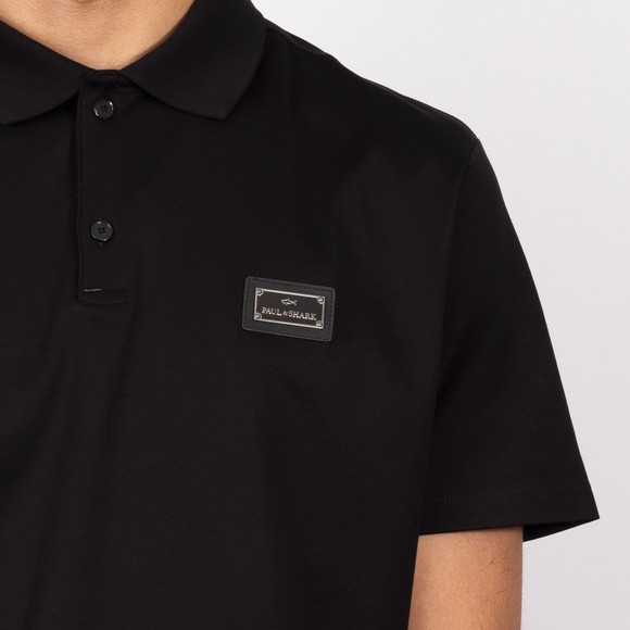 Paul & Shark Mens Black Plaque Logo Polo Shirt #3