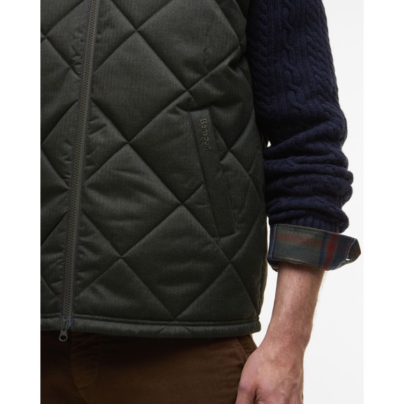 Barbour Countrywear Mens Green Winter Finn Gilet main image