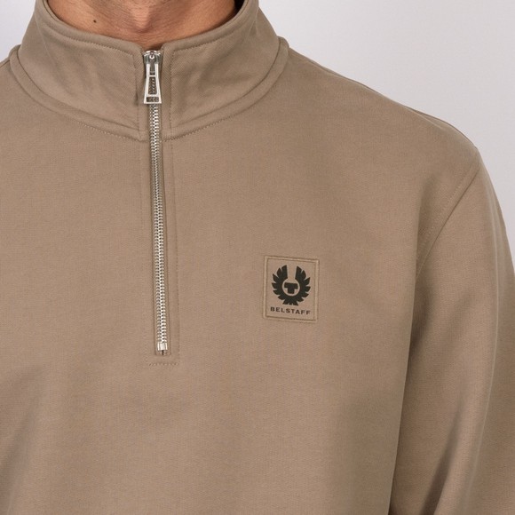 Belstaff Mens Beige Half Zip Sweatshirt #3