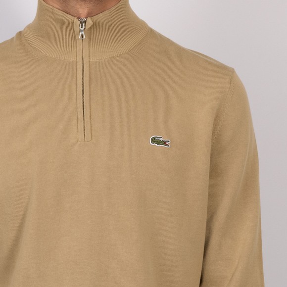 Lacoste Mens Beige AH1980 Half Zip Jumper #3