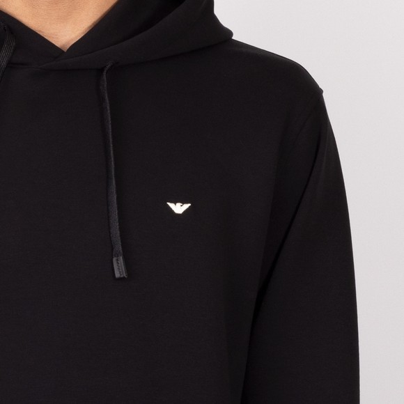 Emporio Armani Mens Black Embroidered Eagle Overhead Hoody #3