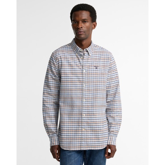 Barbour Countrywear Mens Beige Rickwood Gingham Shirt main image