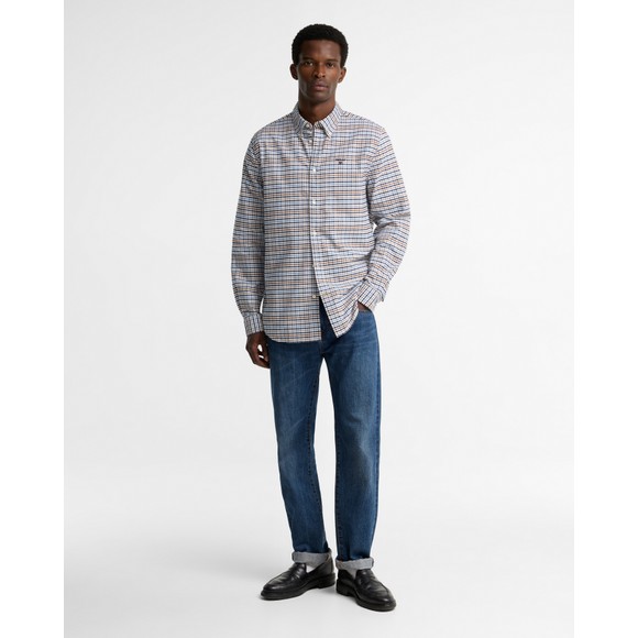 Barbour Countrywear Mens Beige Rickwood Gingham Shirt main image