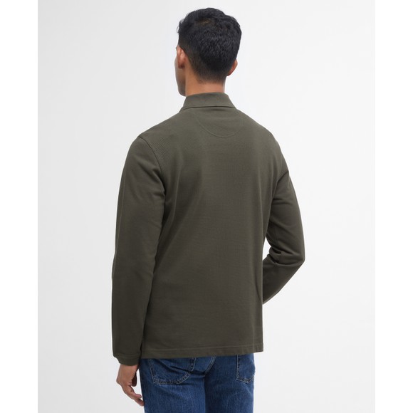 Barbour Countrywear Mens Green L/S Tartan Pique Polo Shirt #4