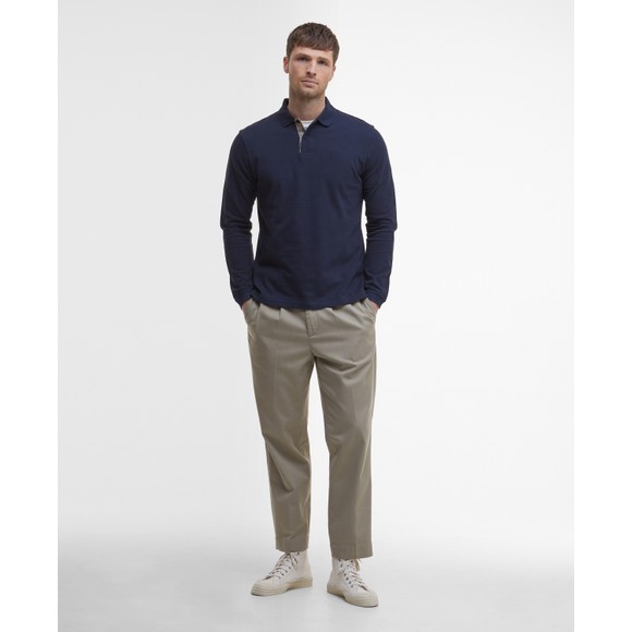 Barbour Countrywear Mens Blue L/S Tartan Pique Polo Shirt #3