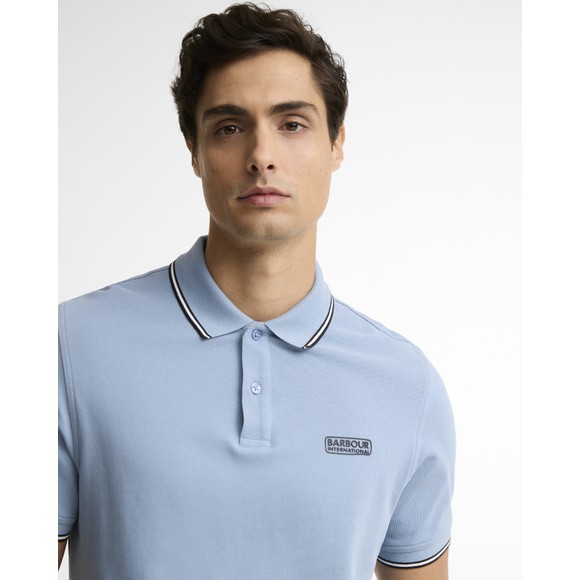 Barbour International Mens Blue Evan Tipped Polo #3