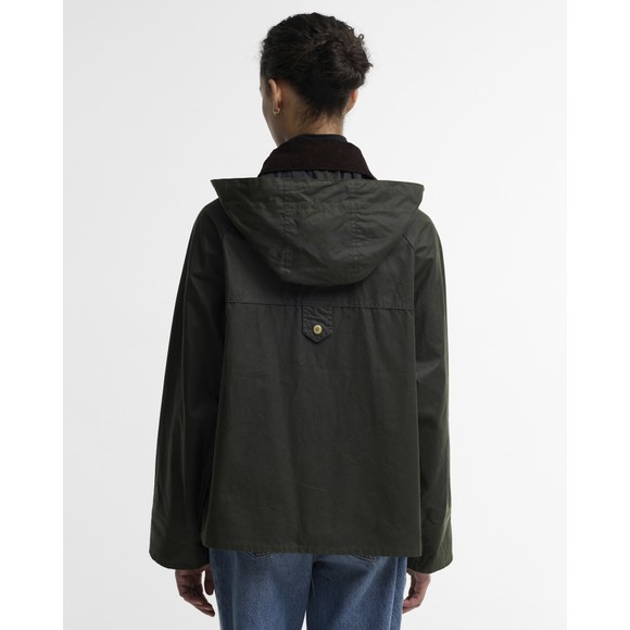 Barbour Lifestyle Womens Green Carville Wax Jacket #4