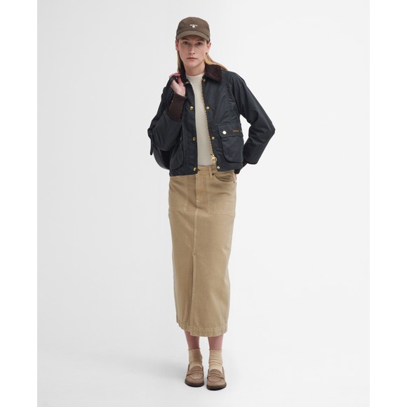 Barbour Lifestyle Womens Green Cropped Beadnell Wax Jacket #3