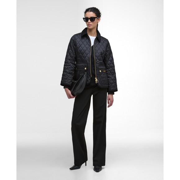 Barbour Lifestyle Womens Black Fitted Beadnell Quilted Jacket #3