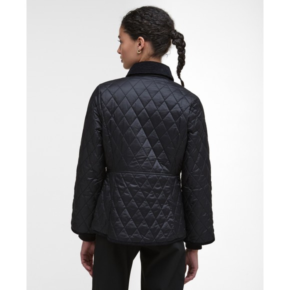Barbour Lifestyle Womens Black Fitted Beadnell Quilted Jacket #4