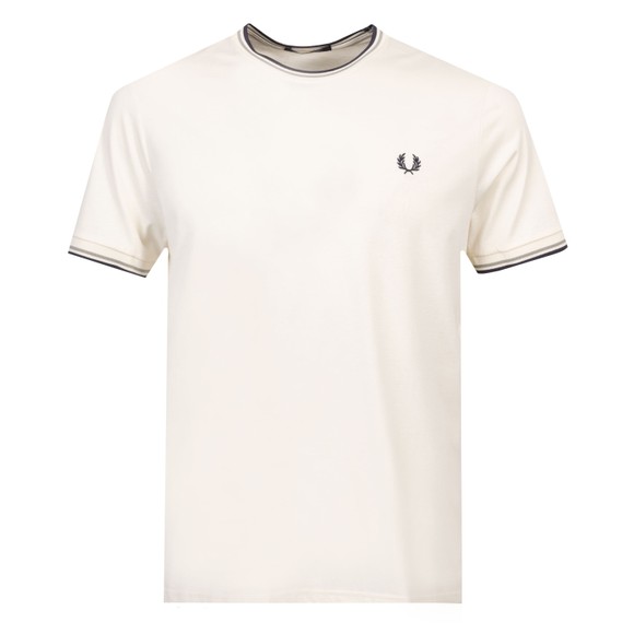 Fred Perry Mens Off-White Twin Tipped T-Shirt #1