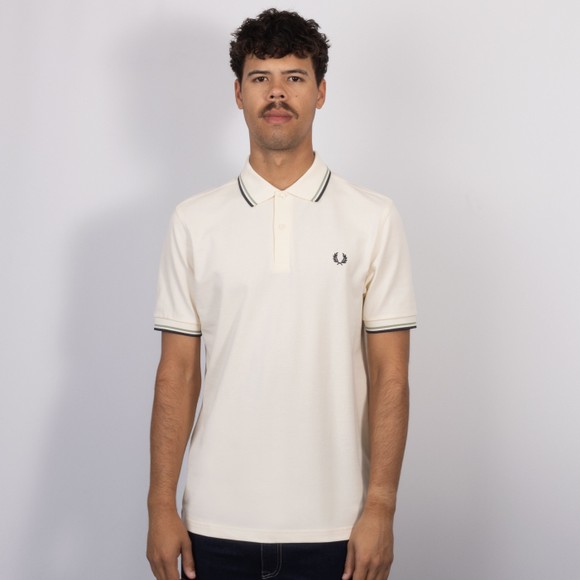 Fred Perry Mens Off-White Twin Tipped Polo Shirt #2