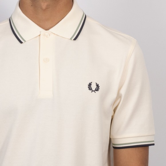 Fred Perry Mens Off-White Twin Tipped Polo Shirt #3
