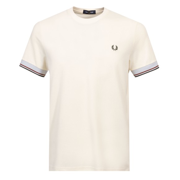 Fred Perry Mens Off-White Twin Tipped Cuff T-Shirt #1