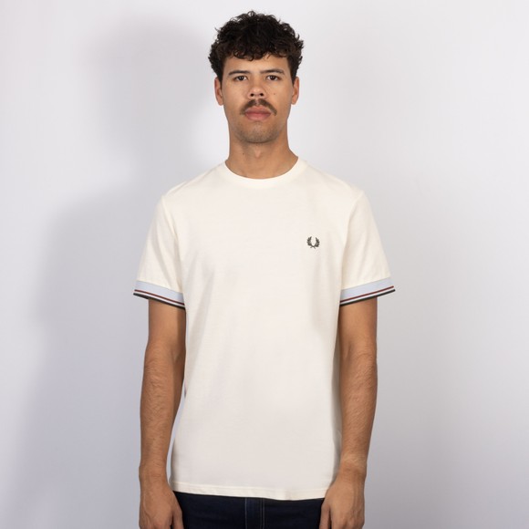 Fred Perry Mens Off-White Twin Tipped Cuff T-Shirt #2