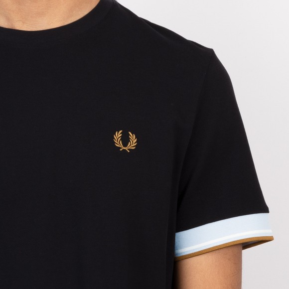 Fred Perry Mens Black Twin Tipped Cuff T-Shirt #3
