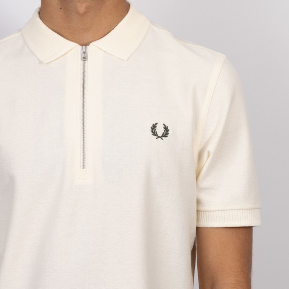 Fred Perry Mens Beige Crepe Pique Polo Shirt #3