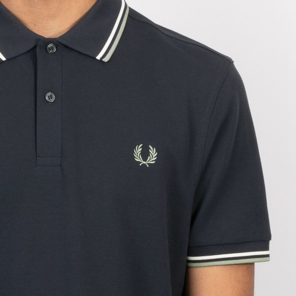 Fred Perry Mens Blue Twin Tipped Polo Shirt #3